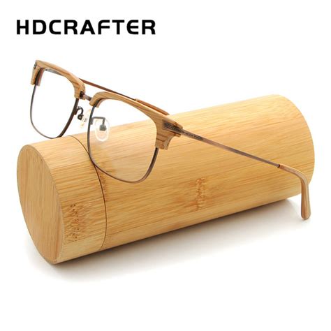 Hdcrafter Brand Designer Wooden Glasses Frames With Clear Lens Plates Eyeglasses Fram