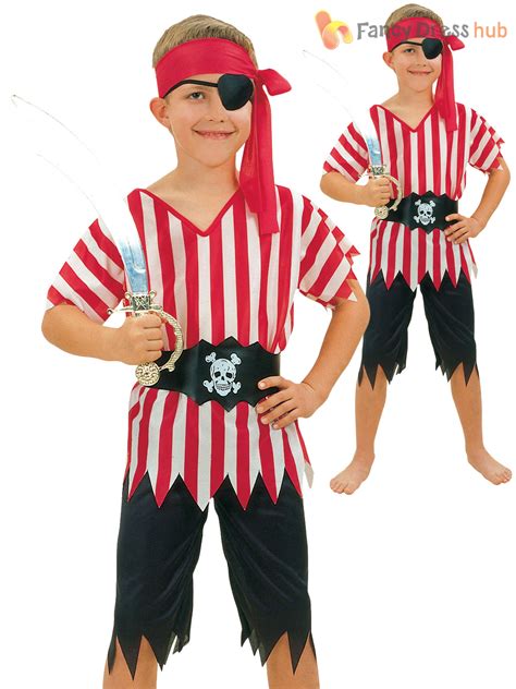 Boys Caribbean Pirate Fancy Dress Costume Kids Book Week Halloween