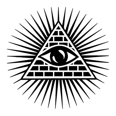 All Seeing Eye Shining Triangle Masonic Mens Crew Neck Long