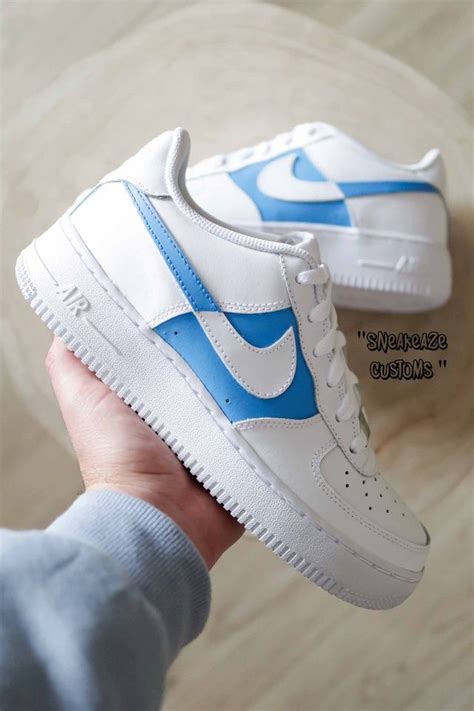 Nike Air Force 1 Dual Light Blue By Sneakeaze Nike Air Shoes Nike
