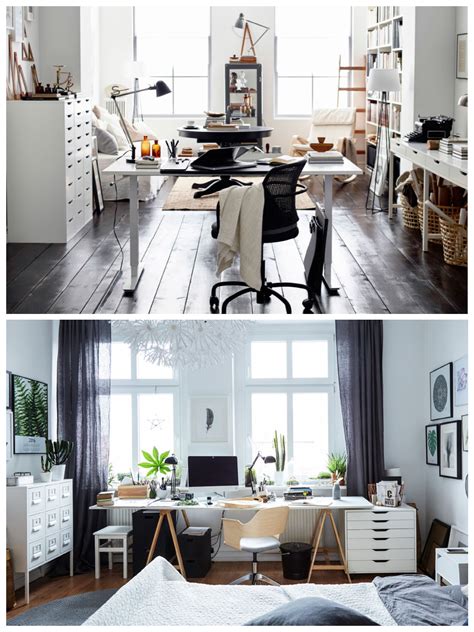 In this room layout, the desk is tucked into a nook underneath the bedroom window. The Desk Set: Ikea Ideas - The Well-Appointed Desk