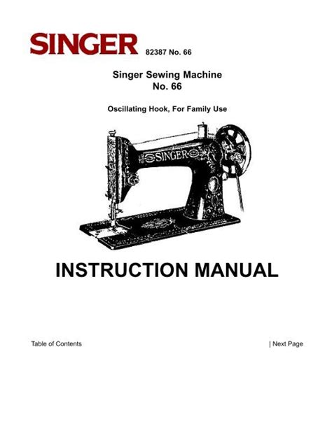 Manual For A Singer Sewing Machine