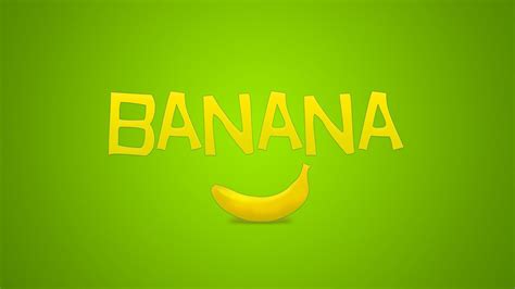 Banana With Word In Green Background Hd Banana Wallpapers Hd