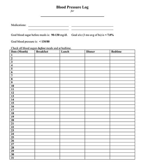 42 Free Blood Pressure Charts And Log Sheets Pdf Excel