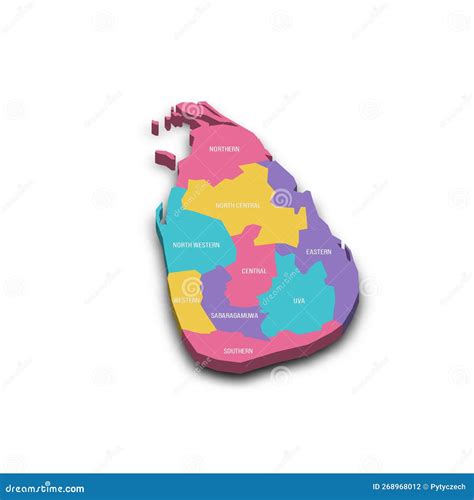 Sri Lanka Political Map Of Administrative Divisions Stock Vector