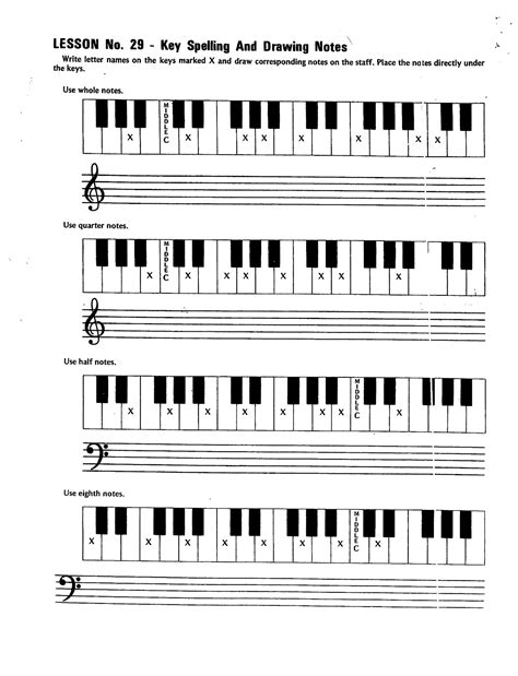 Piano Keyboard Worksheet