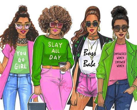 Aka Girl Squad Art Print Fashion Illustration Print Etsy Sorority