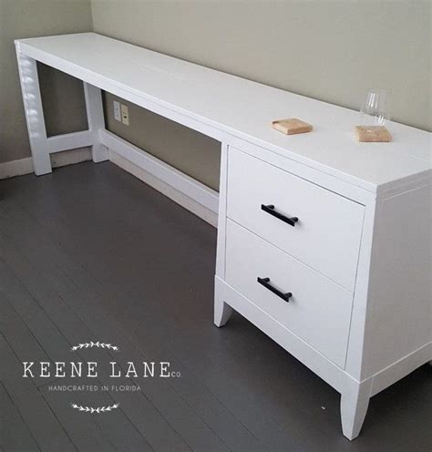 Save on home furniture for all rooms in your home. Custom, long white desk with two drawers. 8' long desk ...