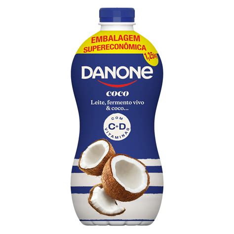 Iogurte Parcialmente Desnatado Coco Danone Garrafa 125kg Embalagem