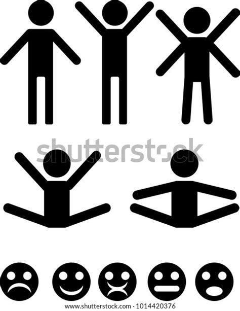 Stick Figure Positions Set Vector Stock Vector Royalty Free