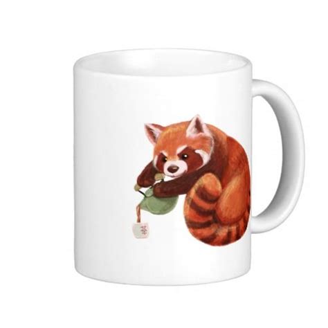 Red Panda Tea Time Coffee Mug Zazzle Red Panda Mugs Coffee Mugs