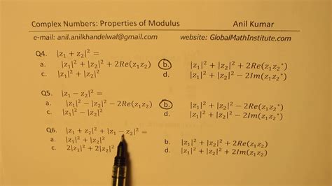 Complex Numbers Modulus Worksheet