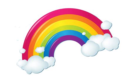 Cartoon Rainbow With Clouds