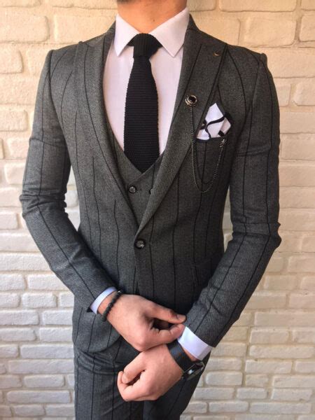 camillus gray slim fit chalk stripe suit bespoke daily
