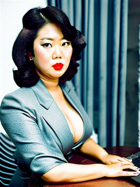 Xfgurdao Very Realistic Photo Of A Busty Voluptuous Japanese Lady In Her Office Wearing