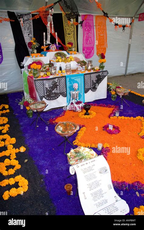 A Display Of Offerings For The Day Of The Dead In Mexico City Mexico