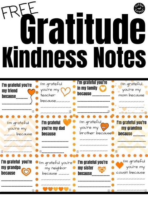 These Gratitude Notes Are Printables Perfect For Helping Kids Focus On