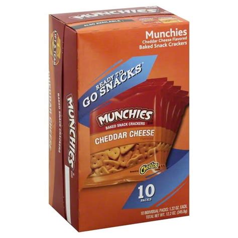 Munchies Baked Cheetos Cheddar Cheese Flavored Snack Crackers 122 Oz 10 Count