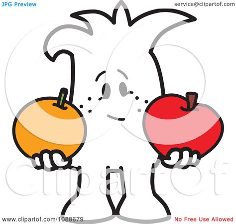 If you're interested, i finally found an app that works like apple clips! Clipart Squiggle Guy Comparing Apples To Oranges - Royalty ...