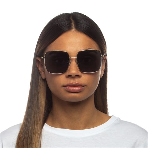 The Cherished Gold Women S Square Sunglasses Le Specs