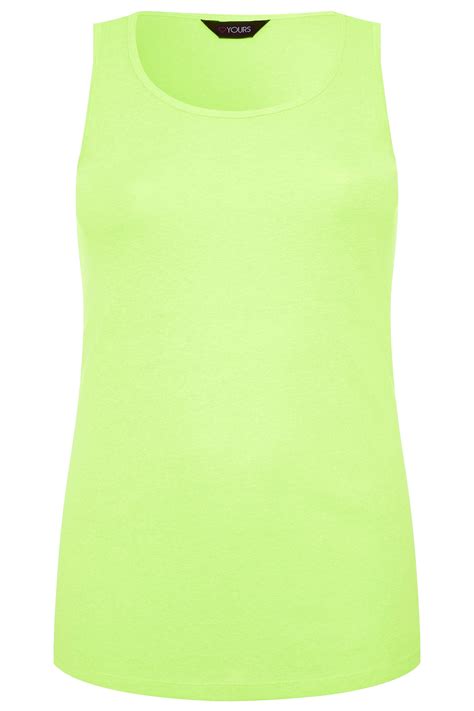 Neon Yellow Rib Vest Top Yours Clothing