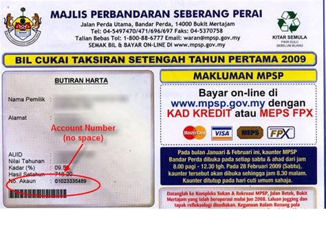 Bil cukai taksiran (cukai pintu). Cukai Tanah Dan Cukai Pintu Selangor - Tauran v