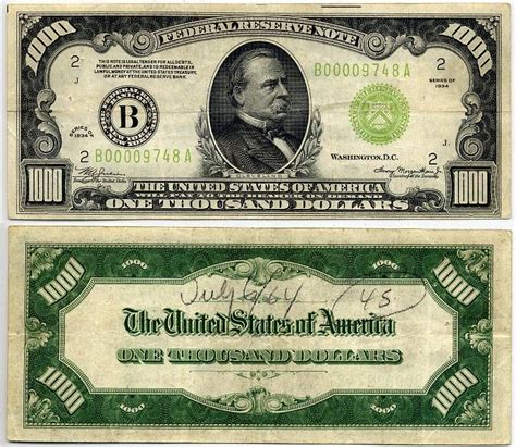 The most common us new money material is metal. New U.S. Currency | 1934 $1000 Federal Reserve Note The New York New York District | Долларовые ...