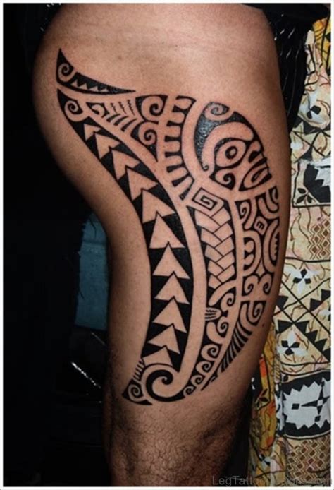 53 Fantastic Tribal Tattoos On Thigh Leg Tattoo Designs