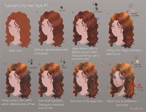 Tutorial Curly Hair Style 1 By Endlessrz On Deviantart Digital
