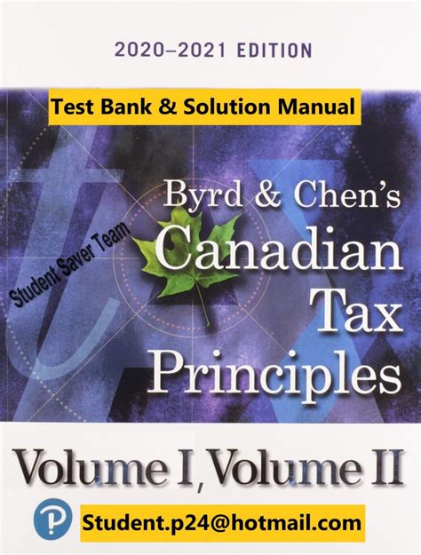 Test Bank For Byrd And Chens Canadian Tax Principles 2020 2021 Edition