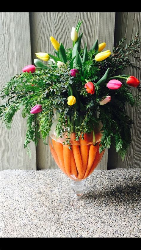 Easter Carrot And Tulip Floral Arrangement By Rachel Burke Porter Tulip