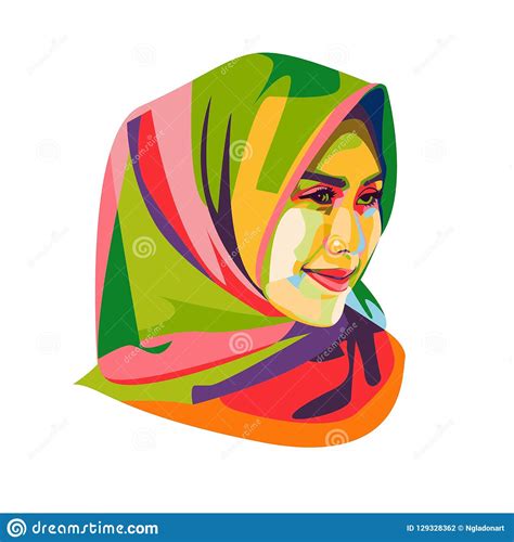 Beautiful Hijab Girl Vector Illustration Editorial