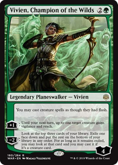 Vivien Champion Of The Wilds War Of The Spark Mtg Green Planeswalker