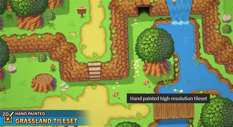 2d Hand Painted Grassland Tileset In 2d Assets Ue Marketplace