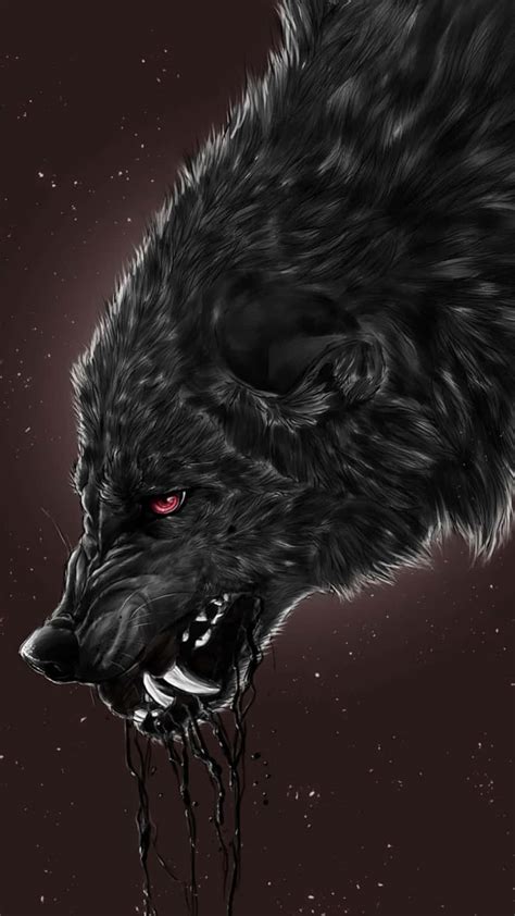 Black Wolf With Red Eyes Wallpaper