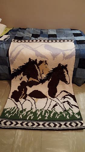 Ravelry Wild Horses Afghan Pattern By Mary Maxim
