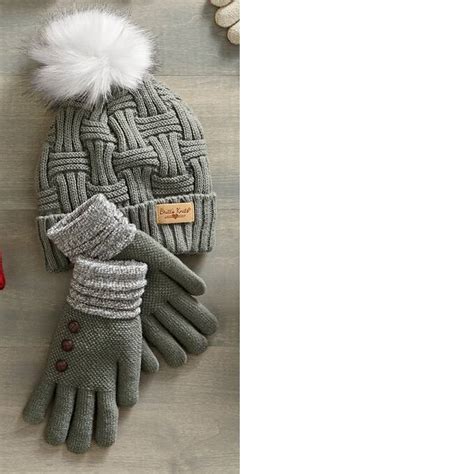 Classic Britt Knit Hat And Gloves Montgomery Ward