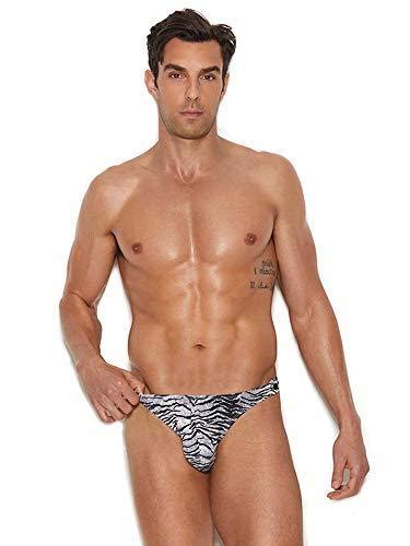 Mens Zebra Print Snap Closure Pouch Thong Underwear Small Med Fashion