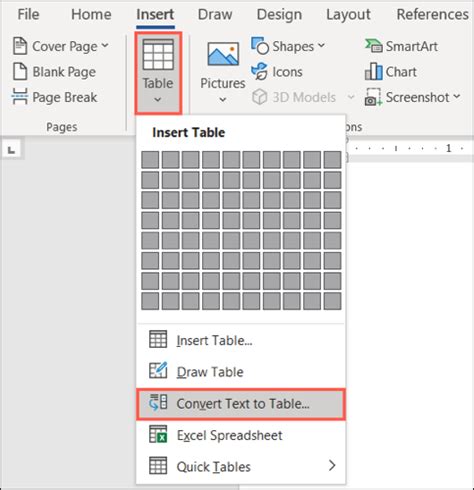 Cómo convertir texto en una tabla en Microsoft Word islaBit