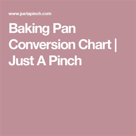 Baking Pan Conversion Chart Baking Pans Baking Baking Tips