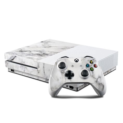 Microsoft Xbox One S Console And Controller Kit Skin White Marble By