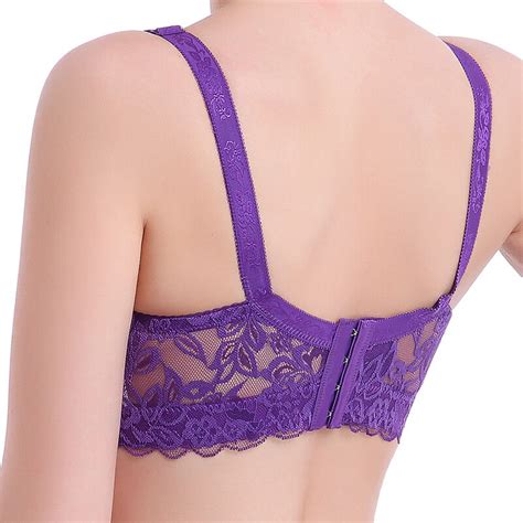 Plus Size Women Wire Sheer Sexy Lace Bra Deep V Push Up Thin Cup Brassiere Ebay