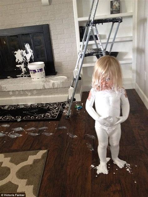 Victoria Farmer S Daughter Anistyn Covers Herself In Paint And Walks