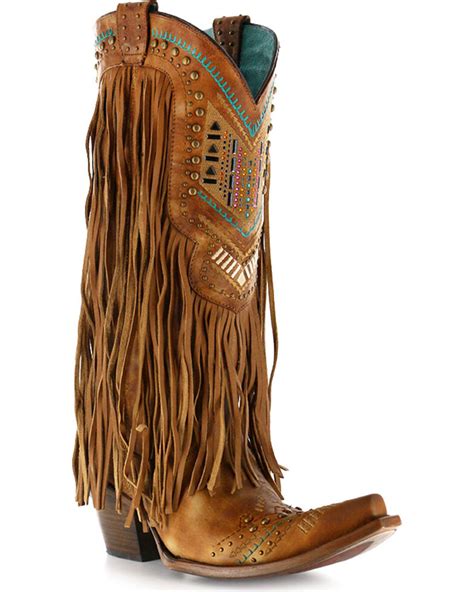 I am obsessed and i want them all! Corral Women's Aztec & Fringe Snip Toe Western Boots ...