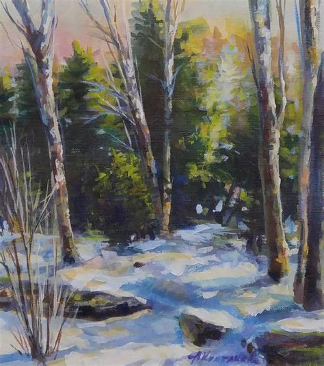 Winter Dawn 2017 Acrylic Painting By Alexander Koltakov Original