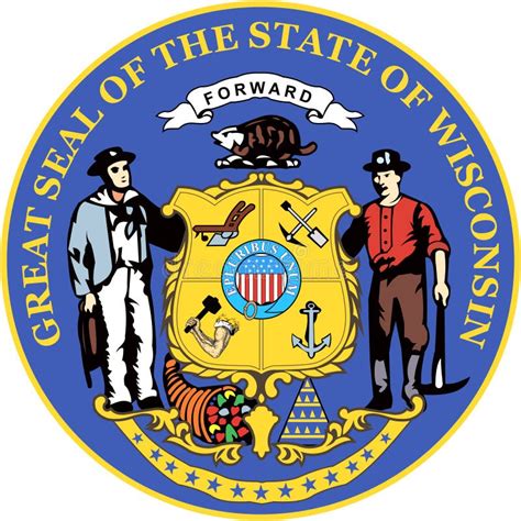 Coat Of Arms Of The State Of Wisconsin Usa Stock Illustration