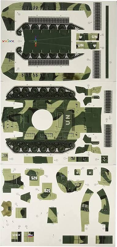 An Army Tank Cut Out From Paper On A White Background With Green And