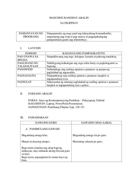 Detailed Lesson Plan In Filipino Grade 8 Weekly Lesson Plan Template Porn Sex Picture