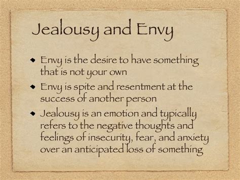 Envy Vs Jealousy Essay