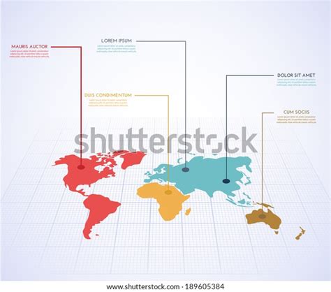 World Map Infographics Vector Eps10 Stock Vector Royalty Free 189605384